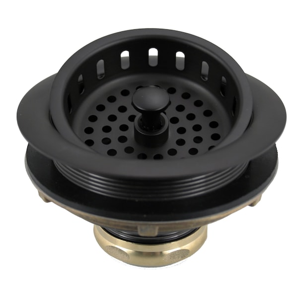 Westbrass 3-1/2" Post Style Kitchen Sink Basket Strainer, Matte Black D214-62 - main